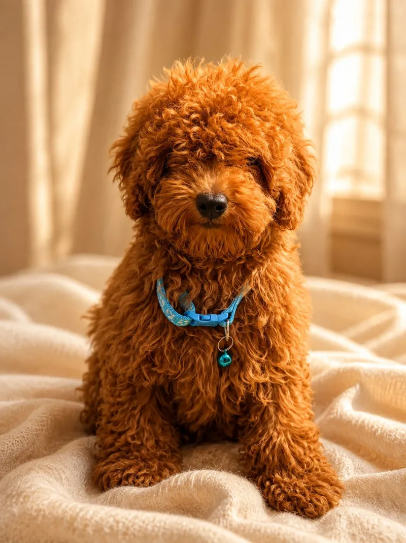 Goldendoodle mediano macho rojo